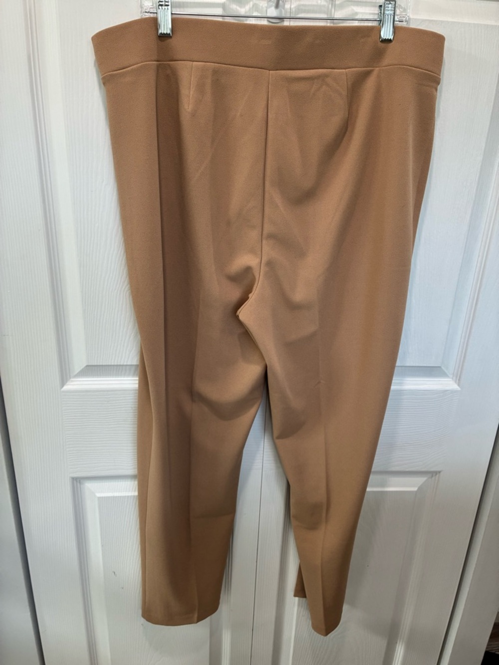 Tie-Waist Ponte Trousers in Camel - Picture 2 of 5